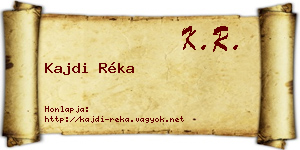 Kajdi Réka névjegykártya